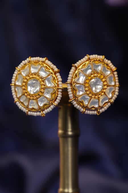 Riana Jewellery_White Stones Long Royal Pendant Necklace Set _Online_at_Aza_Fashions