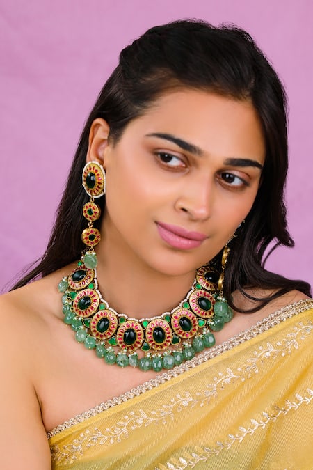 Riana Jewellery Moissanite Embellished Necklace Set 