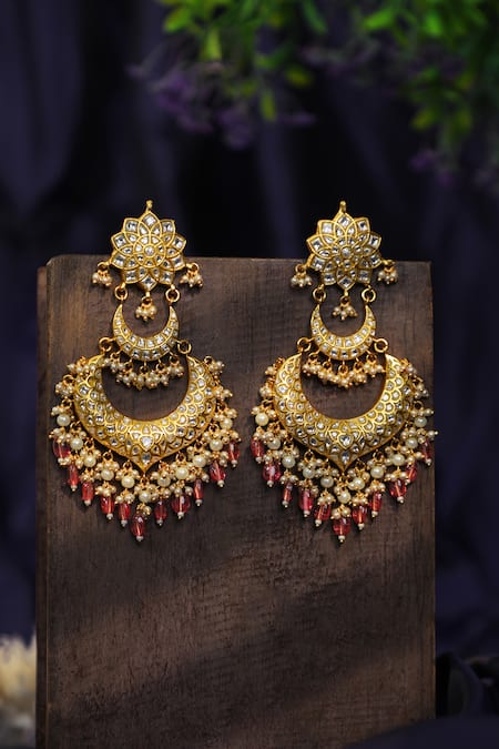 Buy Riana Jewellery White Crystals Moissanite Stone Embellished Earrings Online at Aza Fashions Buy_Riana Jewellery_White Crystals Moissanite Stone Embellished Earrings _Online_at_Aza_Fashions