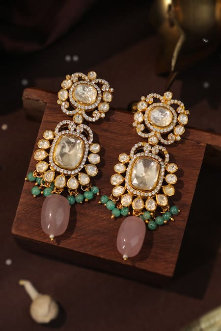 Riana Jewellery Moissanite Bead Embellished Earrings 