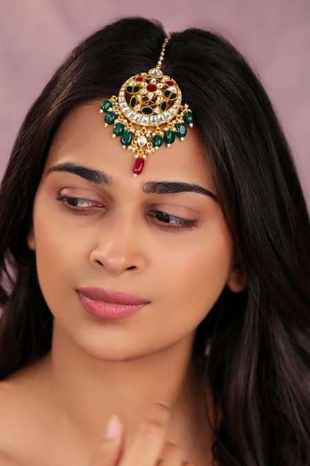 Riana Jewellery Gold Plated Ethnic Embellished Maangtikka 