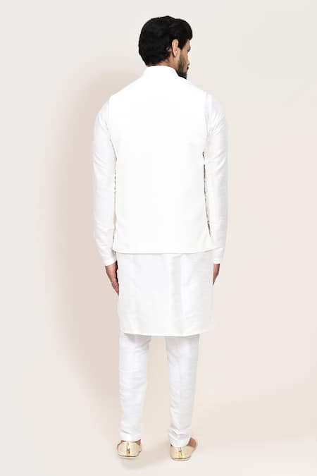 Arihant Rai Sinha White Linen Nehru Jacket 