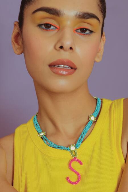 Buy NAKHREWAALI Multi Color Omg Necklace Online at Aza Fashions Buy_NAKHREWAALI_ Multi Color Omg Necklace _Online_at_Aza_Fashions