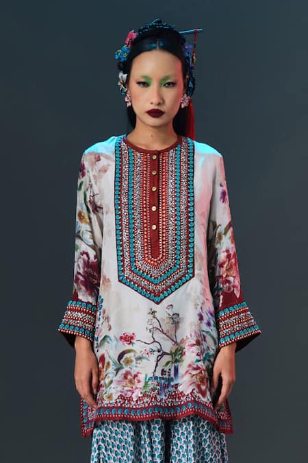 Rajdeep Ranawat Resham Kurta Resham Printed Silk Kurta 
