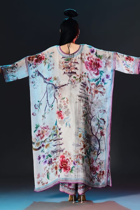 Rajdeep Ranawat Vienna Kaftan Floral Printed Silk Kaftan 