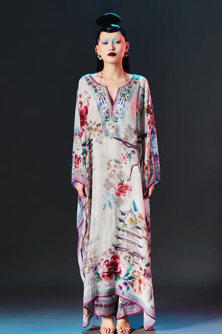 Rajdeep Ranawat Permaz Pant Floral Print Kaftan 