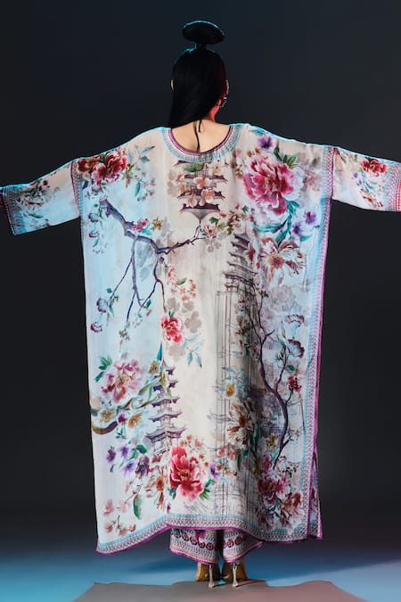 Rajdeep Ranawat Permaz Pant Floral Print Kaftan 