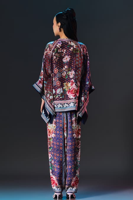 Rajdeep Ranawat Ramona Poncho Multi Printed Silk Poncho 