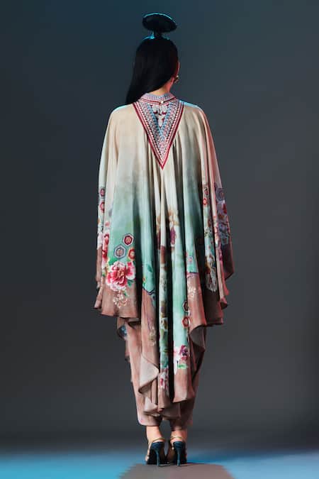 Rajdeep Ranawat Sonth Pant Beige Sage Printed Dhoti Pant 