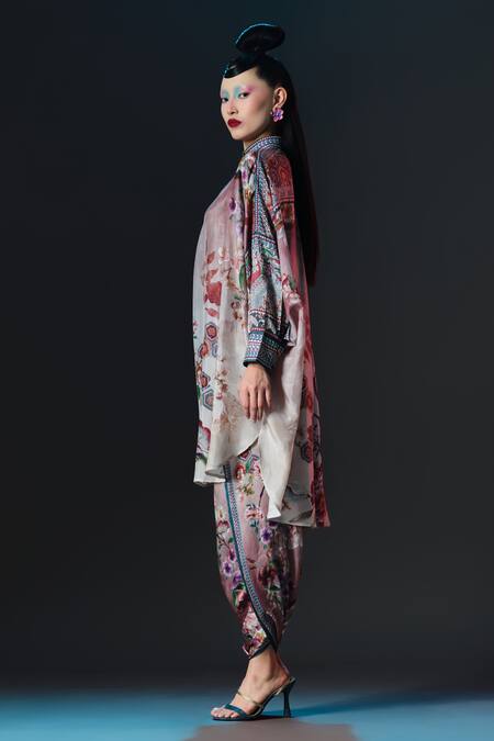 Buy_Rajdeep Ranawat_Blue Modal, Satin Printed _Online_at_Aza_Fashions