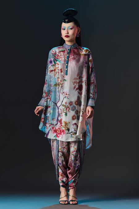 Rajdeep Ranawat_Blue Modal, Satin Printed _at_Aza_Fashions