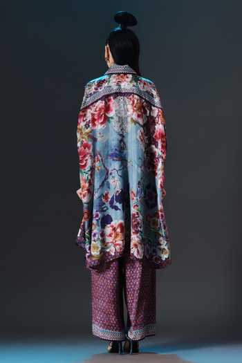 Rajdeep Ranawat Permaz Pant Blue Slate Printed Pant 