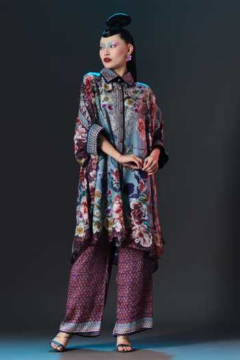 Shop_Rajdeep Ranawat_Blue Modal, Satin Permaz Slate Printed _Online_at_Aza_Fashions