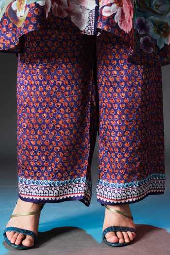 Rajdeep Ranawat_Blue Modal, Satin Permaz Slate Printed _at_Aza_Fashions