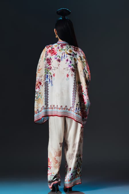 Rajdeep Ranawat Chanel Tunic Beige Silk Band Collar Tunic 