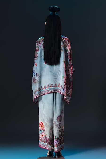 Rajdeep Ranawat Chanel Tunic Floral Print Silk Band Collar Tunic 