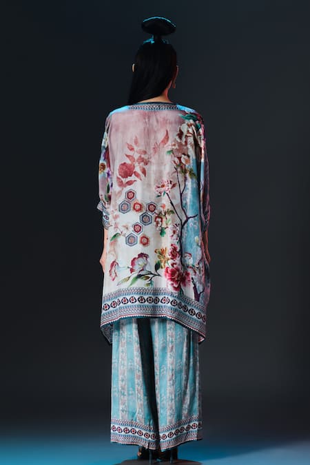 Rajdeep Ranawat Chanel Tunic Floral Print Silk V Neck Tunic 