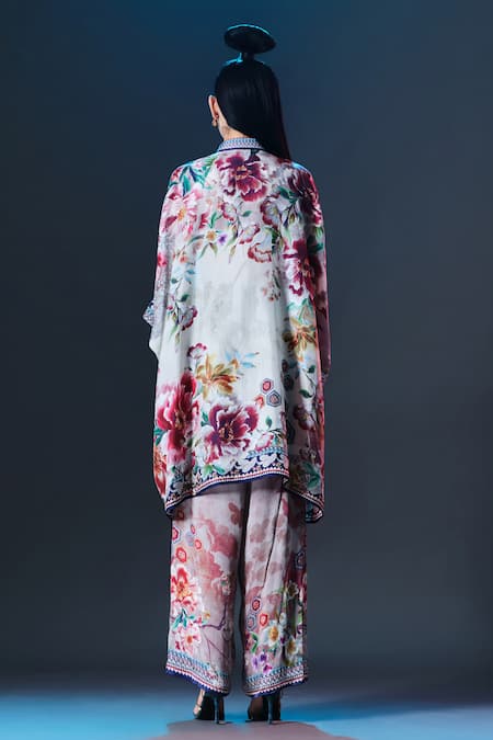 Rajdeep Ranawat Permaz Pant Beige Printed Modal Satin Pant 