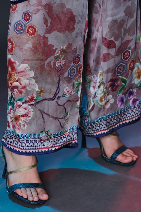 Shop_Rajdeep Ranawat_Beige Modal, Satin Permaz Printed _Online_at_Aza_Fashions