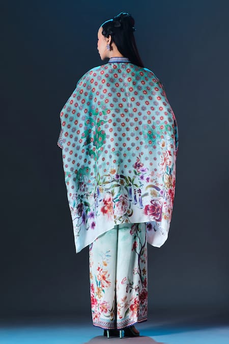 Rajdeep Ranawat Chanel Tunic Mint Blue Designer Band Collar Tunic 