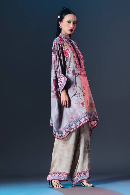 Shop_Rajdeep Ranawat_Lilac Silk Collared Band _Online_at_Aza_Fashions