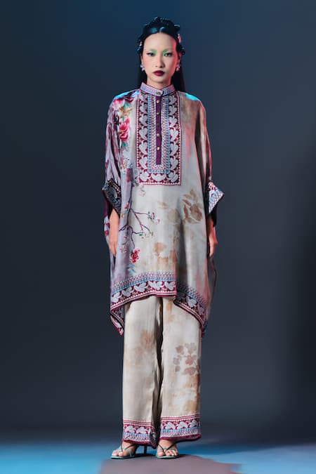 Buy_Rajdeep Ranawat_Lilac Modal, Satin Permaz Printed _Online_at_Aza_Fashions