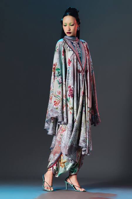 Rajdeep Ranawat_Beige Modal, Satin Printed _Online_at_Aza_Fashions