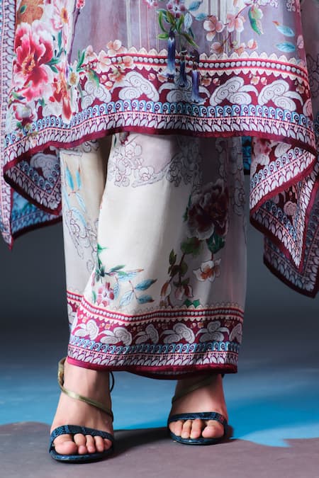 Rajdeep Ranawat_Beige Modal, Satin Permaz And Sage Printed _at_Aza_Fashions