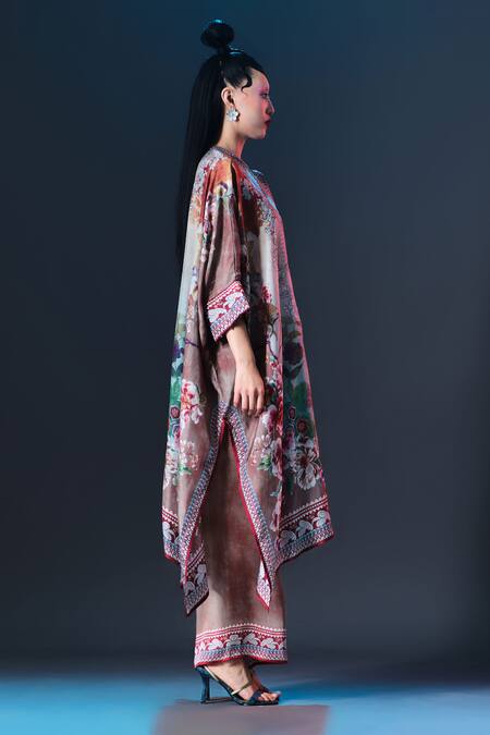 Rajdeep Ranawat_Beige Silk V-neck V _Online_at_Aza_Fashions