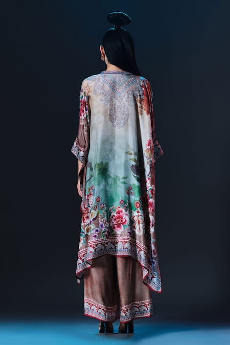 Rajdeep Ranawat Permaz Pant Caramel Printed Modal Satin Pant 