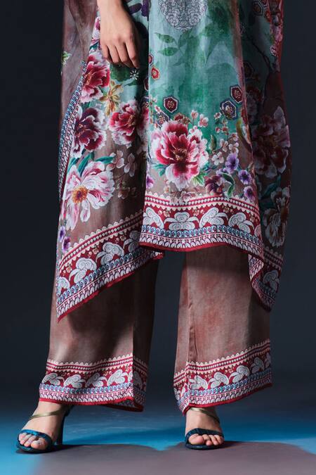 Rajdeep Ranawat_Brown Modal, Satin Permaz Caramel Printed _at_Aza_Fashions