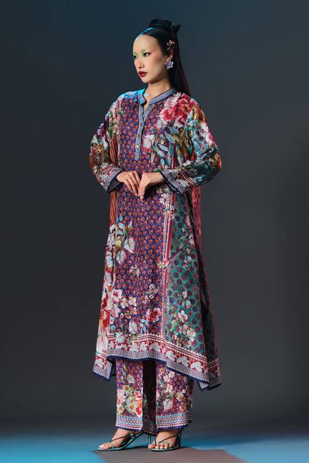 Buy_Rajdeep Ranawat_Multi Color Modal, Satin Permaz Printed _Online_at_Aza_Fashions
