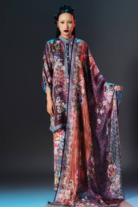 Rajdeep Ranawat_Multi Color Modal, Satin Permaz Printed _Online_at_Aza_Fashions