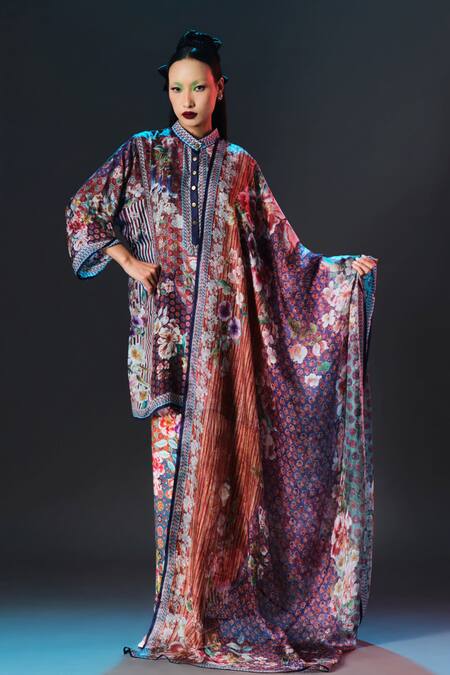 Buy_Rajdeep Ranawat_Multi Color Modal, Satin Permaz Printed _Online_at_Aza_Fashions