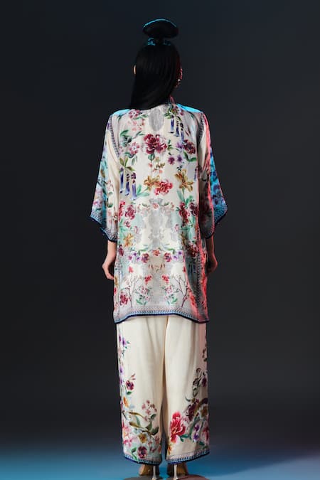 Rajdeep Ranawat Ghazal Tunic Floral Silk Guzette Sleeve Tunic 