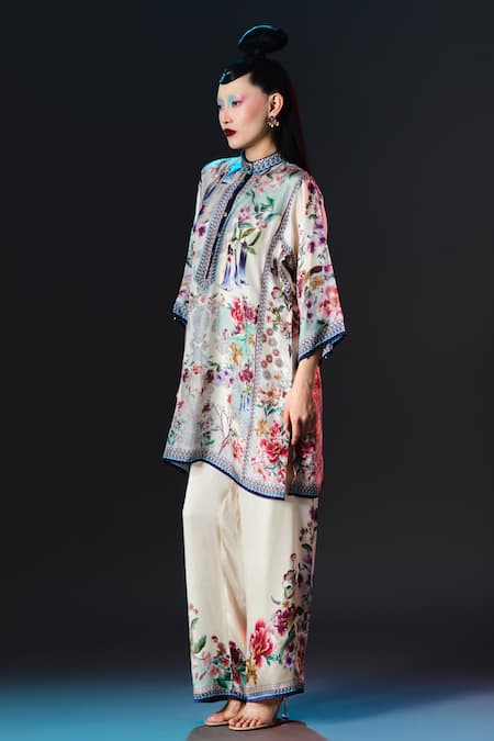 Rajdeep Ranawat Permaz Pant Floral Print Modal Satin Pant 