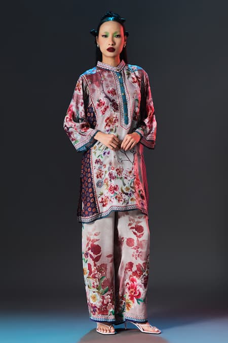 Rajdeep Ranawat Ghazal Tunic Floral Print Silk Tunic 