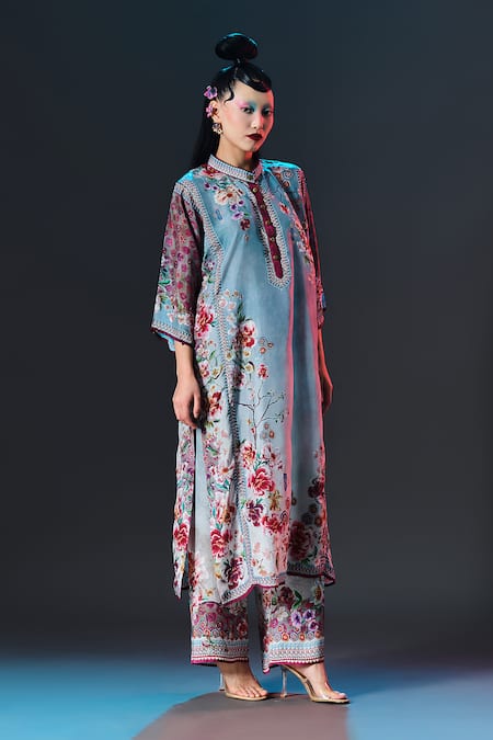 Rajdeep Ranawat Ghazala Tunic Floral Print Silk Long Tunic 