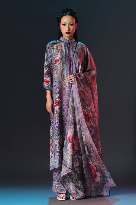 Shop_Rajdeep Ranawat_Multi Color Modal, Satin Permaz Printed _Online_at_Aza_Fashions