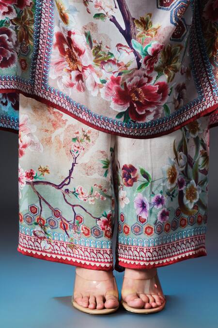 Shop_Rajdeep Ranawat_Beige Modal, Satin Permaz Printed _Online_at_Aza_Fashions