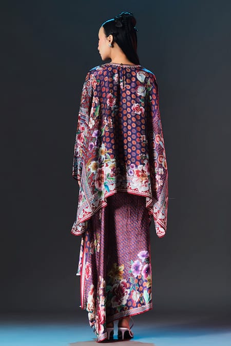 Rajdeep Ranawat Insha Skirt Set Multi Printed Top & Draped Skirt Set 