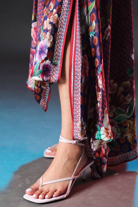 Shop_Rajdeep Ranawat_Multi Color Silk, Modal, Satin Insha Printed Top And Draped _Online_at_Aza_Fashions