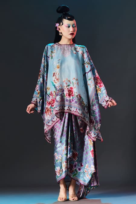 Rajdeep Ranawat Insha Skirt Set Printed Draped Top & Skirt Set 