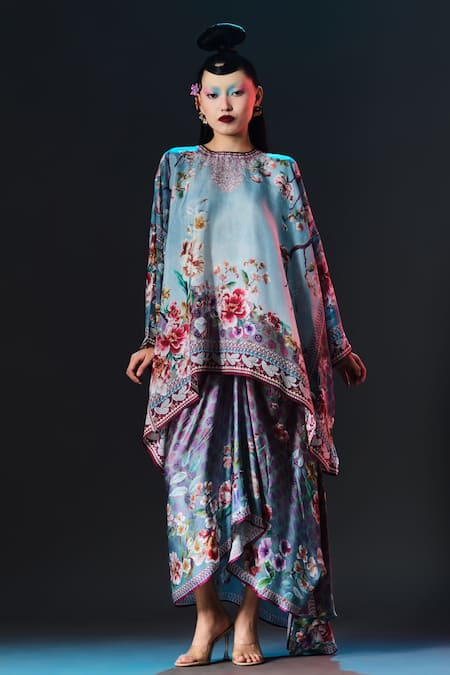 Rajdeep Ranawat Insha Skirt Set Printed Draped Top & Skirt Set 