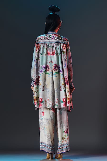 Rajdeep Ranawat Multi Floral Silk Nilofer Tunic 