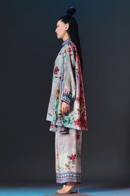 Buy_Rajdeep Ranawat_Multi Color Modal, Satin Permaz Floral Printed _Online_at_Aza_Fashions