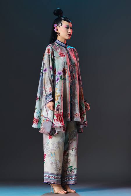 Shop_Rajdeep Ranawat_Multi Color Modal, Satin Permaz Floral Printed _Online_at_Aza_Fashions