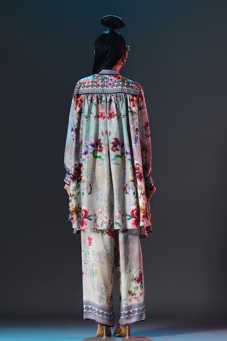 Rajdeep Ranawat Permaz Pant Floral Printed Modal Satin Pant 