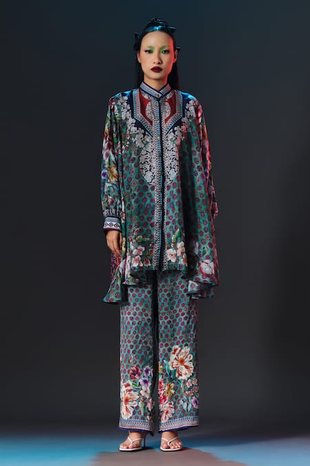 Buy_Rajdeep Ranawat_Green Modal, Satin Permaz Printed Jade 