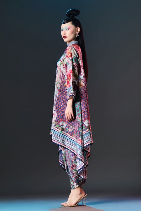 Shop_Rajdeep Ranawat_Beige Modal, Satin Sonth Brick Printed _Online_at_Aza_Fashions